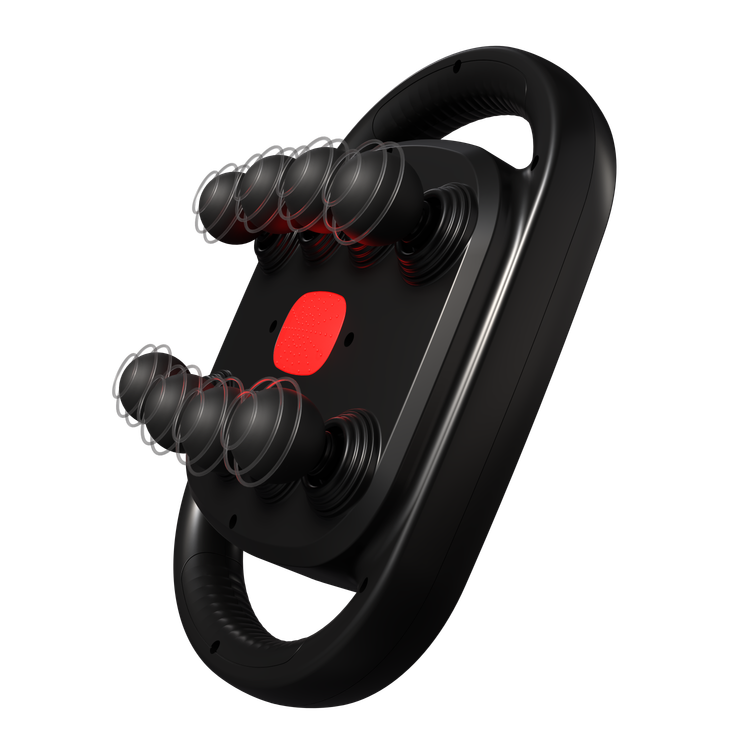 Porodo Lifestyle Power Pulse 8-Head Massage Gun with Red Light Therapy, 9 Speed Levels, 2 Hours Working Time, 3200 RPM Motor Speed, 25W Rated Power, 1500mAh Battery Capacity, USB-C Charging Port, Timed Massage Sessions, Deep Muscle Relief - Black
