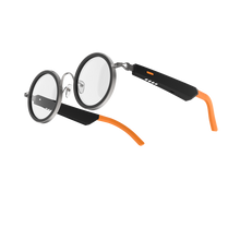 Porodo Lifestyle Velora Smart Sunglasses with Built-in Microphone, 4 Hours Playtime, Magnetic Charging Interface, UV400 Protection, Bluetooth Version 5.3, 10-15m Transmission Range, 2x 80mAh Battery Capacity, IPX4 Water Resistance Level, Touch Control, Dual Stereo Speakers - Orange / Black