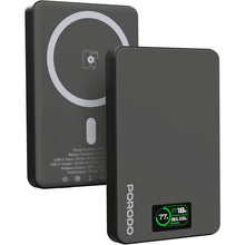 Porodo 10000mAh Power Bank with Real-Time TFT Smart Display, Type-C Input & Output, 20W PD Fast Charging, 15W Wireless Charging, Compatible with MagSafe, Smart Temperature Control - Dark Gray