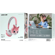 Green Lion GK-600 Kids Wireless Headphones with Padded Ear Cushions, Bluetooth Version 5.4, 200mAh Battery Capacity, 20 Hours Play Time, PP & ABS Material, Type-C Charging Port, 2 Hours Charging Time, Child-Safe Sound - Pink