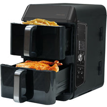 Green Lion Double-Decker Pro Digital Air Fryer with 2× 5.6L Capacity, 6 Preset Programs, 2400W Power, PP + Aluminum + ABS & PC Material, 0-60 Minutes Frying Time, Up to 230°C Temperature, BS Plug 90cm Power Cord, LED Touch Display - Black
