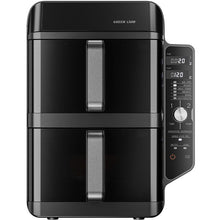 Green Lion Double-Decker Pro Digital Air Fryer with 2× 5.6L Capacity, 6 Preset Programs, 2400W Power, PP + Aluminum + ABS & PC Material, 0-60 Minutes Frying Time, Up to 230°C Temperature, BS Plug 90cm Power Cord, LED Touch Display - Black