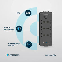 [PWCUQC034] Powerology 6AC 2500W Power Strip - Black