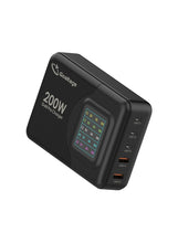 Super-Fast Pro 200W GaN Wall Charger & LCD Digital Display, Safety Protection, Multi-Port Functionality