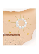 8MM Freshwater Pearl Stud Earrings for Women, Hypoallergenic 18K Gold Vermeil Earrings Studs with Genuine Round White Pearls
