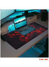 Extended Gaming Mouse Pad with Stitched Edges Durable Non-Slip Natural Rubber Base Waterproof Computer Keyboard Pad Mat For Esports Pros Gamer Desktop Office Home Red-Black