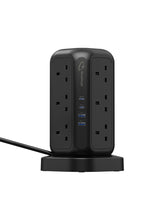 PowerStrip Tower 3250W GaN Extension with Safety Protection and Wireless Fast-Charge Functionality