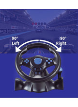 Racing Steering Wheel And Pedals, 7 In 1 180 Degrees Rotation PC Racing Wheel,Programable Dual Vibration USB Powered Racing Simulator Wheel, Enhances Your Racing Experience Compatible with Xbox one/360/PS4/PS2/PS3/PC