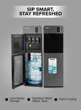 Bottom Loading Water Dispenser| Normal, Hot and Cold Function, Compressor Cooling, And 3 Taps| Cold Temperature: 4-12 Degrees Celsius; Hot Temperature: 85-95 Degrees Celsius| Perfect For Home and Office| Metallic grey, 2 Year Warranty GWD17037 Grey & Black
