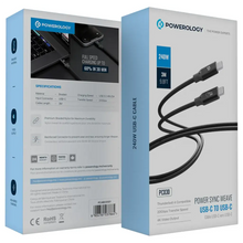 [PCAB030GY] Powerology Power Sync Weave 240W USB-C to USB-C 3m Cable - Gray