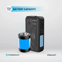 Powerology 27000mAh Solar Wireless Charging Power Bank - Black