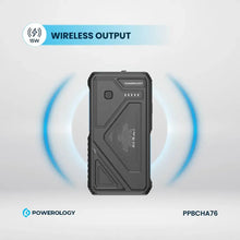 Powerology 20000mAh Solar Wireless Charging Power Bank - Black