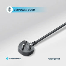 [PWCUQC034] Powerology 6AC 2500W Power Strip - Black