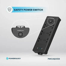 [PWCUQC034] Powerology 6AC 2500W Power Strip - Black