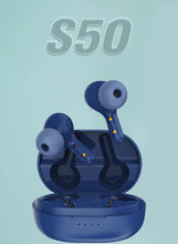 S50 Wireless Earbuds with Active Voice Assistant - 5 Hours Playtime - HiFi Stereo Sound - Bluetooth Earphones with Ultra-Low Latency - IPX5 Sweat & Splash Proof - For Exercise, Gym - Compatible with iPhone & Android (Blue)