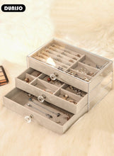DUNISO Multi-functional Jewelry Storage Boxes And Organizers for Women Girls Velvet Flannelette Earrings Rings Necklace Bracelets Jewelry Tray Storage Case