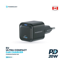 Powerology Ultra-Compact GaN Charger PD 20W EU - Black