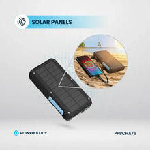 Powerology 20000mAh Solar Wireless Charging Power Bank - Black