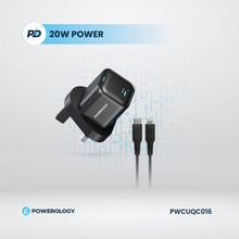 [PWCUQC016] Powerology 20W Single C Port PD Charger UK - Black
