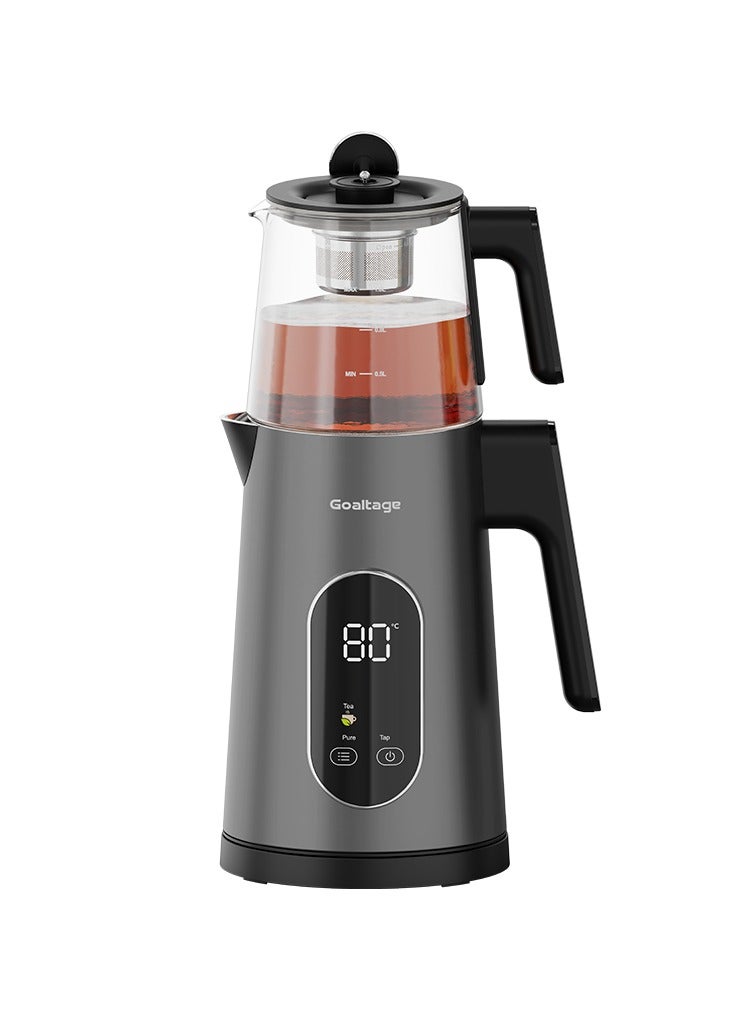 Goaltage TM01 BrewMaster Tea Maker with Temperature Presets, Smart Touch Display, Glass Pot, Stylish Design and Rapid Boiling Functionality