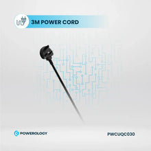 [PWCUQC030] Powerology 2500W 6AC Power Strip with Built-In Retractable Cables - Black