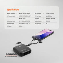 [PD-PBFCH064-BK] Porodo 4G LTE | WiFi 6 Pocket Router - Black