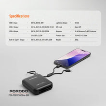 [PD-PBFCH064-BK] Porodo 4G LTE | WiFi 6 Pocket Router - Black