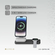 Levelo Quantum 3 in 1 Wireless Charger - Black