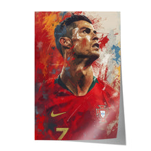 Fußball Legende Ronaldo Portugal · Dynamisches Kunstposter im Splash Art Stil · Wanddeko für Fans · Druck ohne Rahmen-0