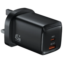 Green Lion G-Charge Series Dual Port Wall Charger 45W UK Plug - Black